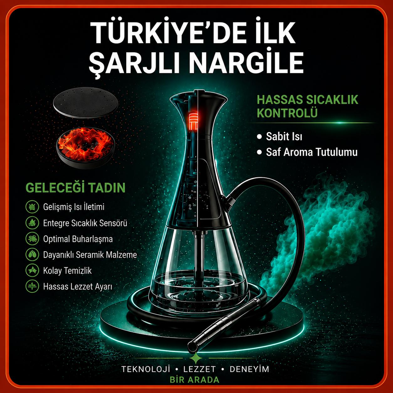 EBeleaf Elektrikli Şarjlı Nargile - Kömürsüz ve Taşınabilir Set