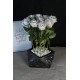 Saksı Çiçek Gümüş Gölgeli Taş Saksı Beyaz Güller 9 Adet Yapay