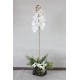 Orkide Çiçek Taş Saksı Gold Gölgeli Papatyalar & Yeşilliklerle Çevrili 77 cm Yapaylar
