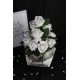 Saksı Taş Beyaz Güller 12 Adet Yapay Piramit Model