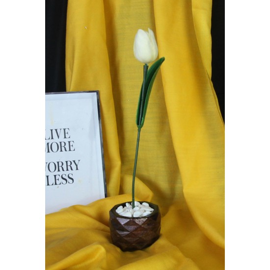 Lale Çiçek Taş Rose Gölgeli Saksı