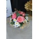Pembe Güller 3 Adet 25 Adet Papatya Başlıklı Yapay Çiçek Taş Rose Gölgeli Saksı