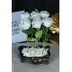 Saksı Gold Gölgeli Saksı Özel Model Beyaz Güller 6 Adet Yapay