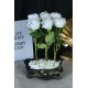 Saksı Gold Gölgeli Saksı Özel Model Beyaz Güller 6 Adet Yapay
