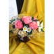 Pembe Güller 5 Adet 25 Adet Papatya Başlıklı Yapay Çiçek Taş Rose Gölgeli Saksı