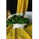 Papatya Çiçek Taş Saksı Yeşilliklerle Sarılı