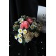 Pembe Güller 2 Adet 25 Adet Papatya Başlıklı Yapay Çiçek Taş Beyaz Saksı Sevgiliye Hediye