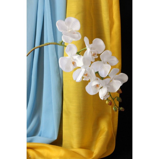 Orkide Çiçek Beyaz Taş Saksılı 75 cm