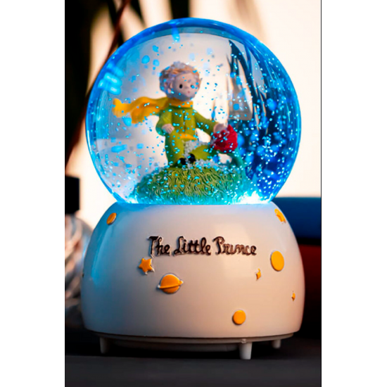 The Little Prince Küçük Prens Müzikli Işıklı Otomatik Kar Tanesi Püskürtmeli Büyük Boy Kar Küresi