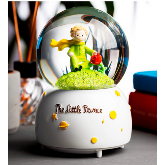 The Little Prince Küçük Prens Müzikli Işıklı Otomatik Kar Tanesi Püskürtmeli Büyük Boy Kar Küresi