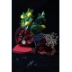 Papatya Kolye Altın Kaplama Özel Kalp Kutuda & Mini Demet 3'lü Kırmızı Güller Sevgiliye Hediye