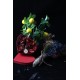 Papatya Kolye Altın Kaplama Özel Kalp Kutuda & Mini Demet 3'lü Kırmızı Güller Sevgiliye Hediye