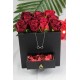 Kırmızı Güller 15 Adet Kutu Dolusu Siyah Çekmeceli & Sonsuzluk Kolye Sevgiliye Hediye