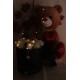 Güller Dolusu Kutu 13 Adet Sevimli Peluş Ayıcık 50 cm Altın Kaplama Papatya Kolye Led Işıklı Set