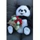 Sevimli Peluş Panda Kaliteli 50 cm Gül & Papatya Cipsolarla Sarılı Buket Set Hediye