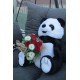Sevimli Peluş Panda Kaliteli 50 cm Gül & Papatya Cipsolarla Sarılı Buket Set Hediye