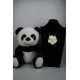 Peluş Panda 30 cm Papatya Kolye Altın Kaplama Boydan Set Hediye