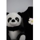 Peluş Panda 30 cm Papatya Kolye Altın Kaplama Boydan Set Hediye